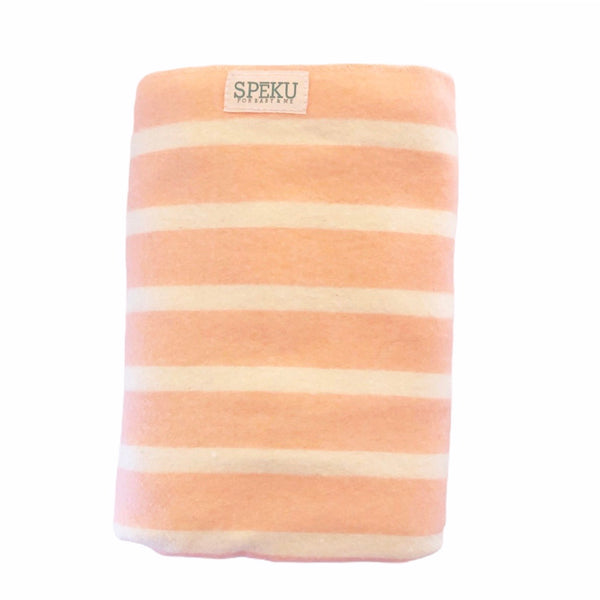 Receiving blanket - peach stripe