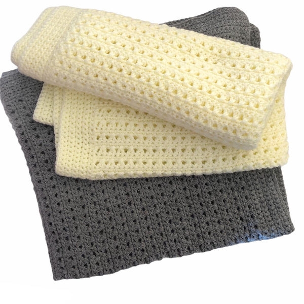 Yellow crochet blanket