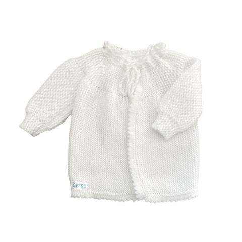 White bubble knitted jersey