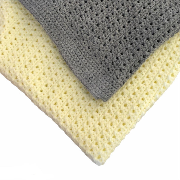 Grey crochet blanket