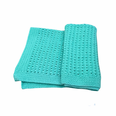 Turquoise Crochet Carseat Blanket