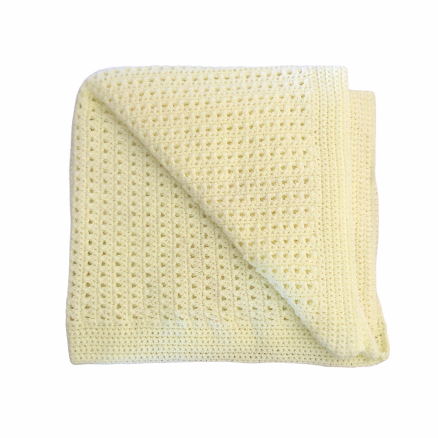 Yellow crochet blanket