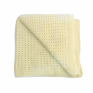 Yellow crochet blanket