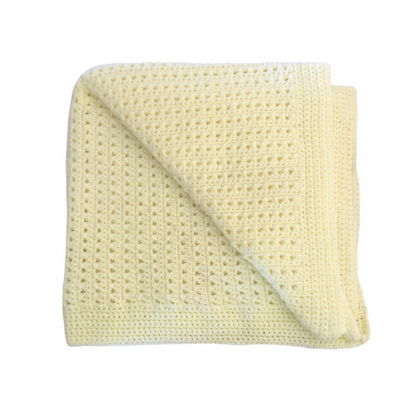 Yellow crochet blanket