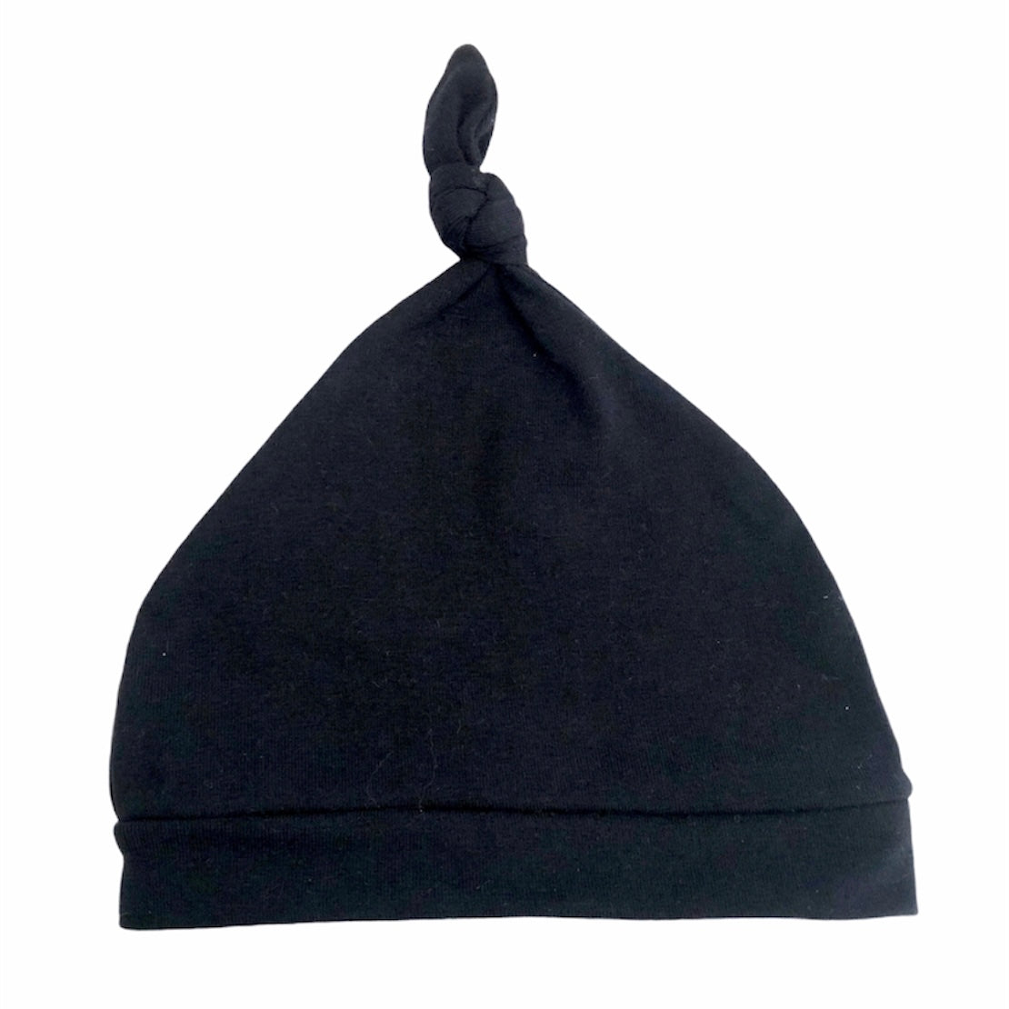 Topknot black beanie