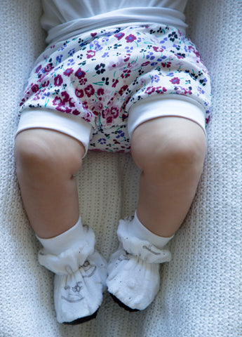 White rocking horse booties