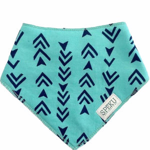 Navy Chevron on Teal Super Drooler