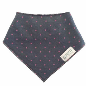 Pink Polka on Grey Super Drooler