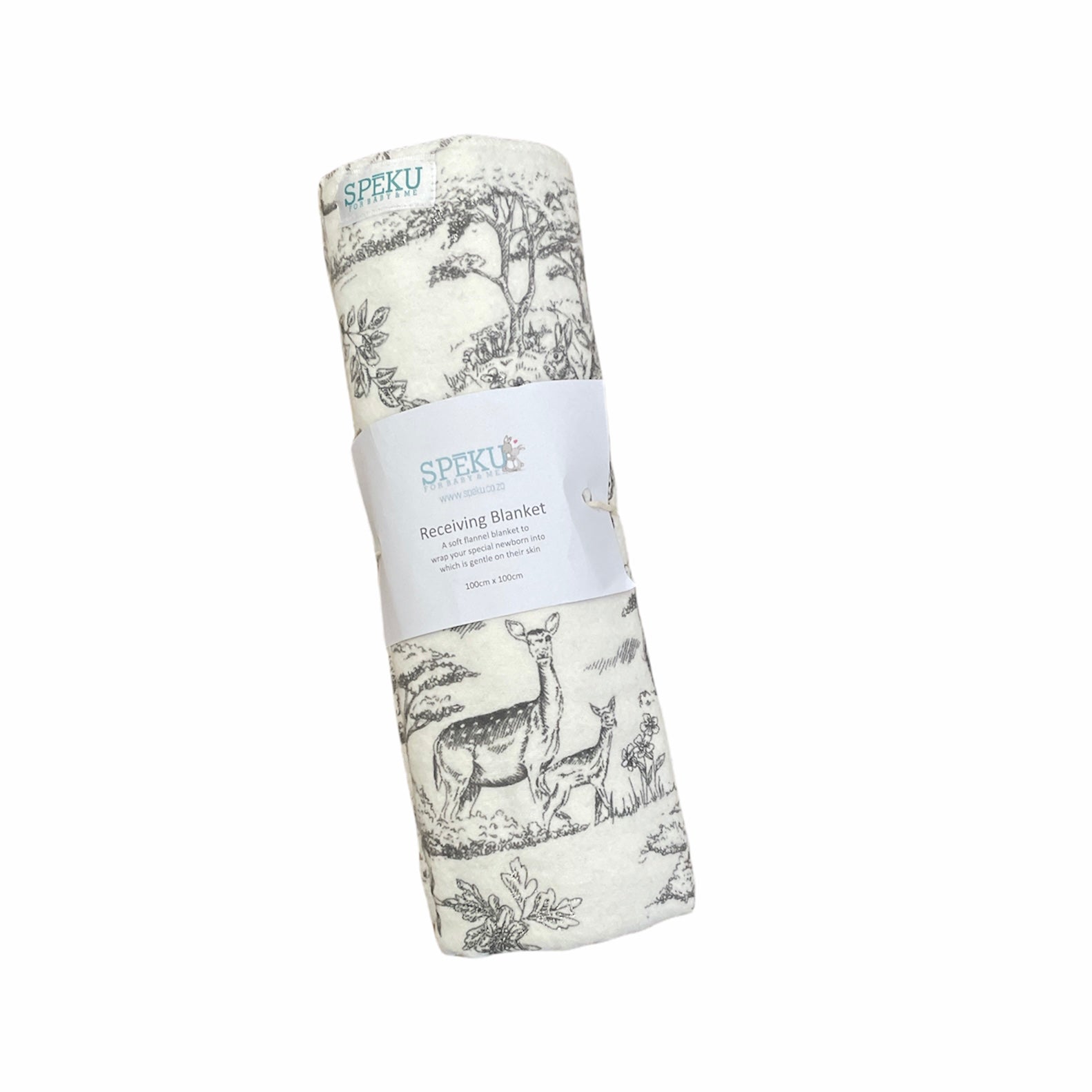 Receiving Blanket - grey woodlands