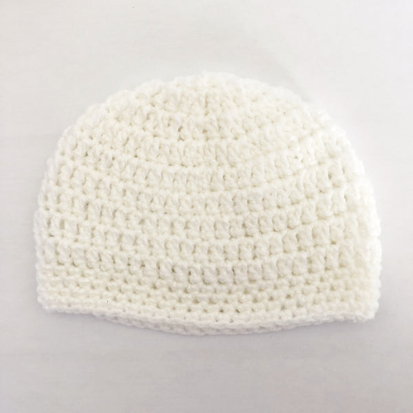 Crochet wool beanie - sparkle white