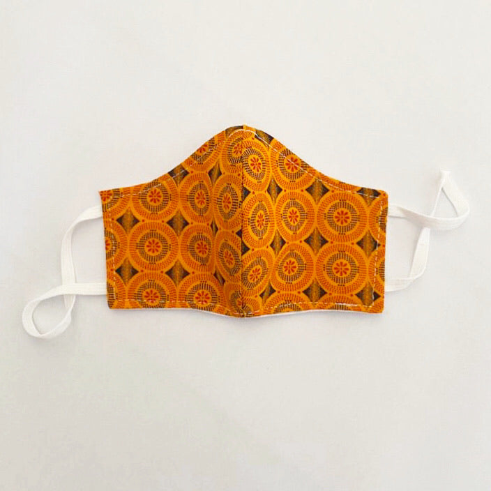 Orange Shweshwe 3 layer mask