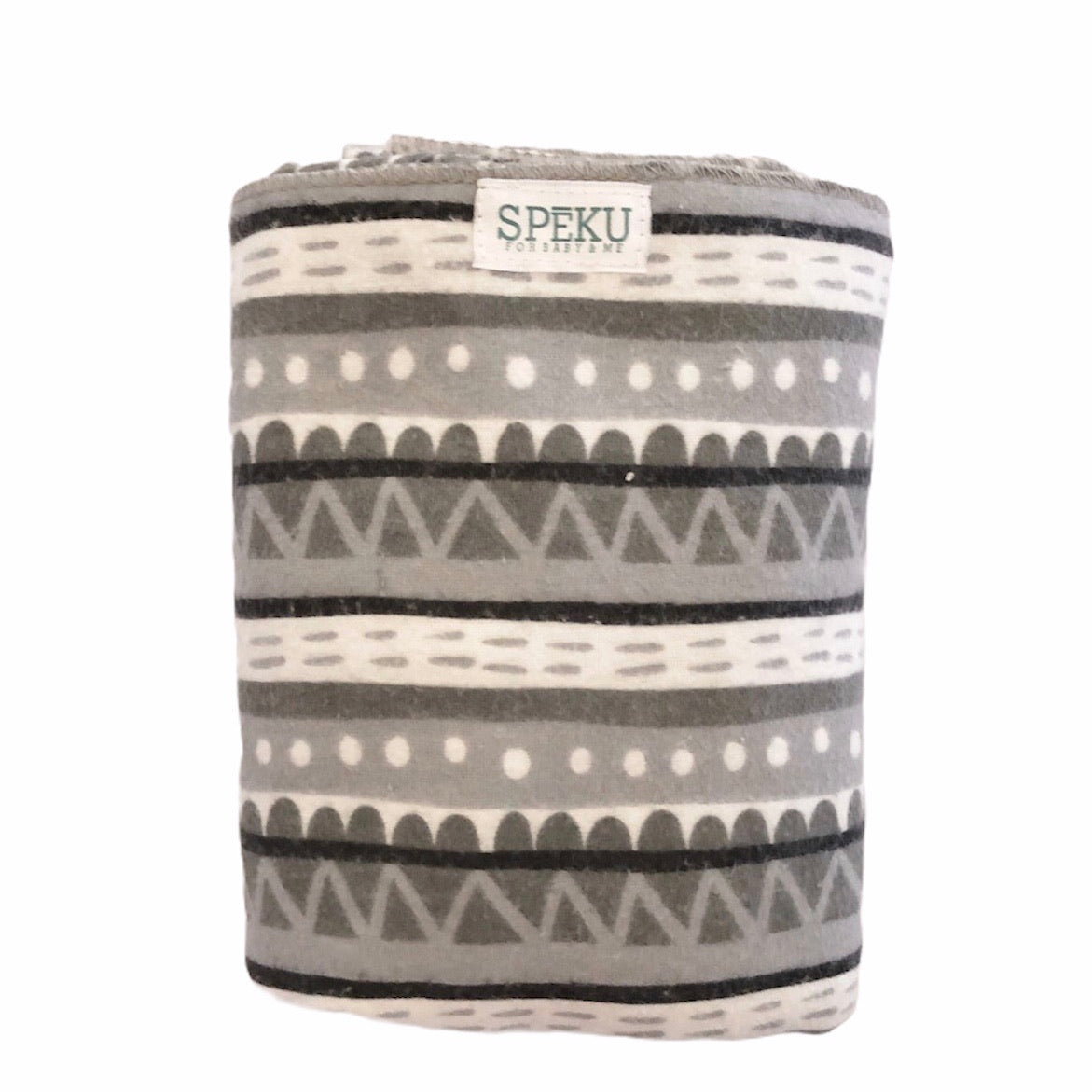 Receiving blanket - grey geometric