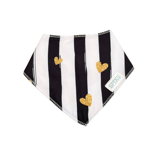 Gold heart bandana bib