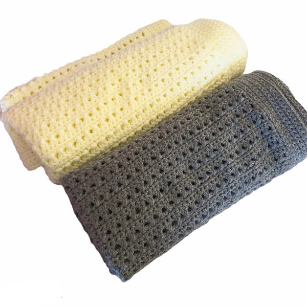 Yellow crochet blanket