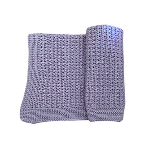 Lilac Grey Crochet Carseat Blanket