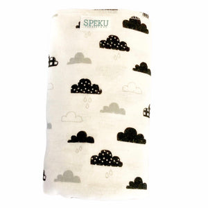Receiving blanket - black and white clouds