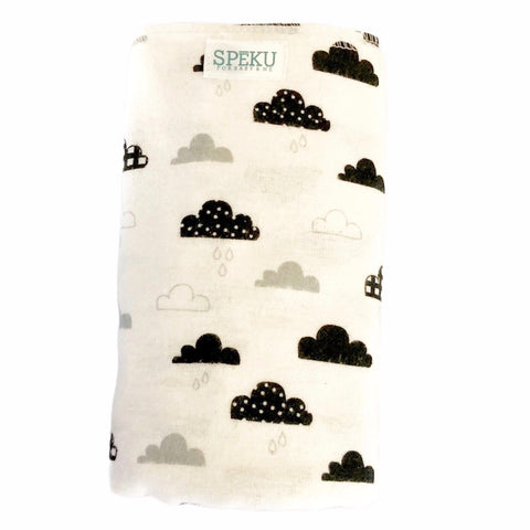 Receiving blanket - black and white clouds