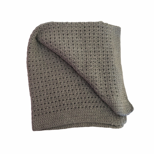 Grey crochet blanket