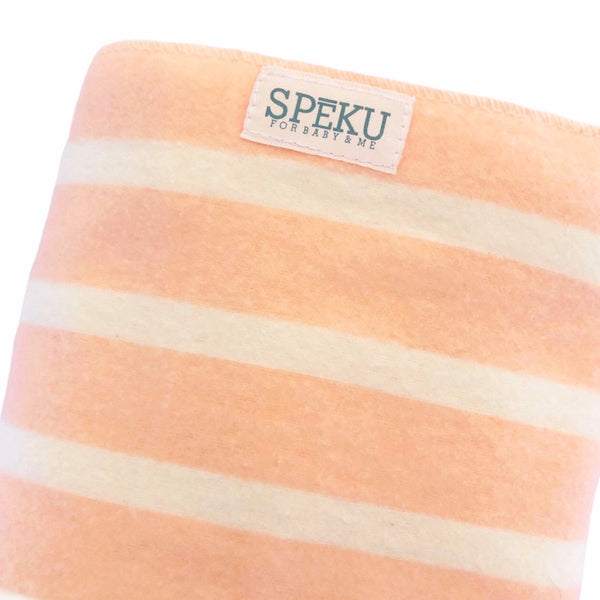 Receiving blanket - peach stripe