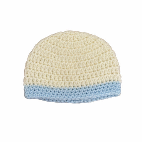 Yellow and blue crochet beanie 3-6 months